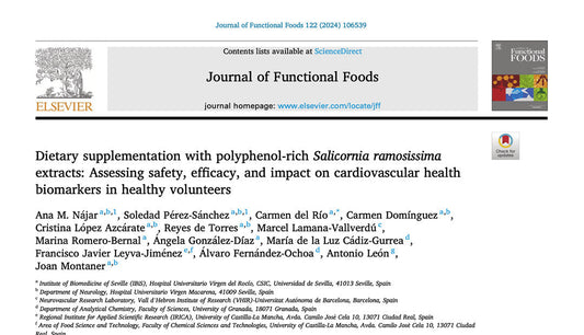 Portada artículo "Dietary supplementation with polyphenol-rich Salicornia ramosissima extracts: Assessing safety, efficacy, and impact on cardiovascular health biomarkers in healthy volunteers"