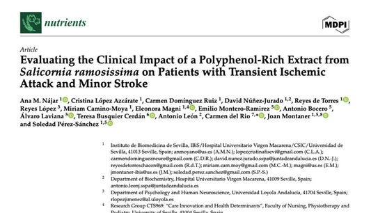 Portada artículo "Evaluating the Clinical Impact of a Polyphenol-Rich Extract from Salicornia ramosissima on Patients with Transient Ischemic Attack and Minor Stroke"