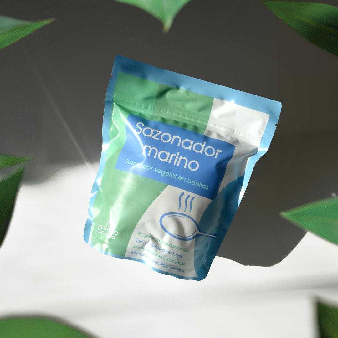 Doypack de sazonador marino vegetal, apto para hipertensos, a base de salicornia