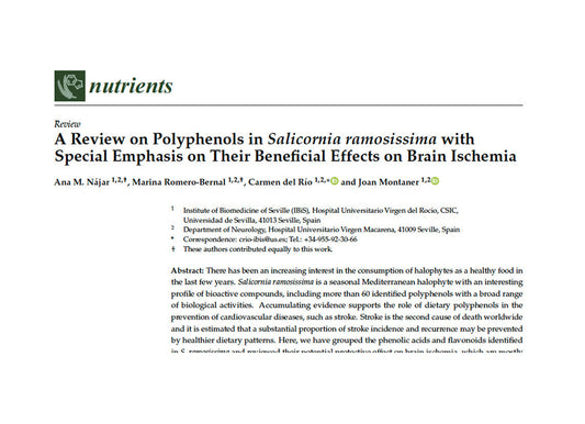 Portada artículo "A Review on Polyphenols in Salicornia ramosissima with Special Emphasis on Their Beneficial Effects on Brain Ischemia"
