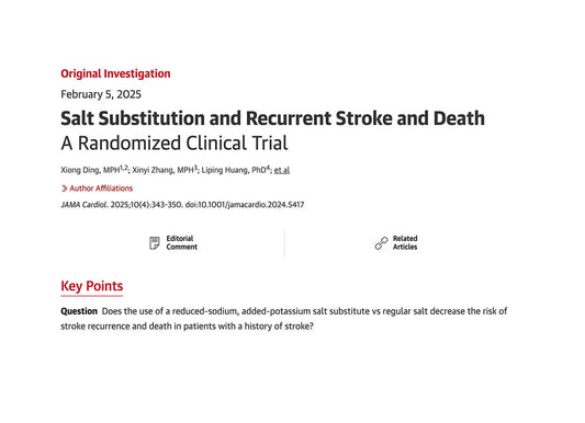 Portada artículo "Salt Substitution and Recurrent Stroke and Death: A Randomized Clinical Trial"
