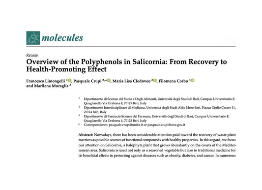 Portada artículo "Overview of the Polyphenols in Salicornia: From Recovery to Health-Promoting Effect"