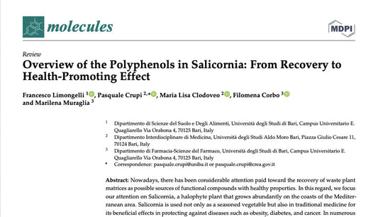 Portada artículo "Overview of the Polyphenols in Salicornia: From Recovery to Health-Promoting Effect"
