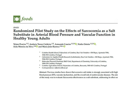 Portada artículo "Randomized Pilot Study on the Effects of Sarcocornia as a Salt Substitute in Arterial Blood Pressure and Vascular Function in Healthy Young Adults"