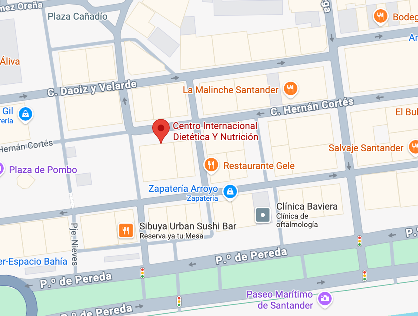 Ubicación Centro Internacional Dietética y Nutrición