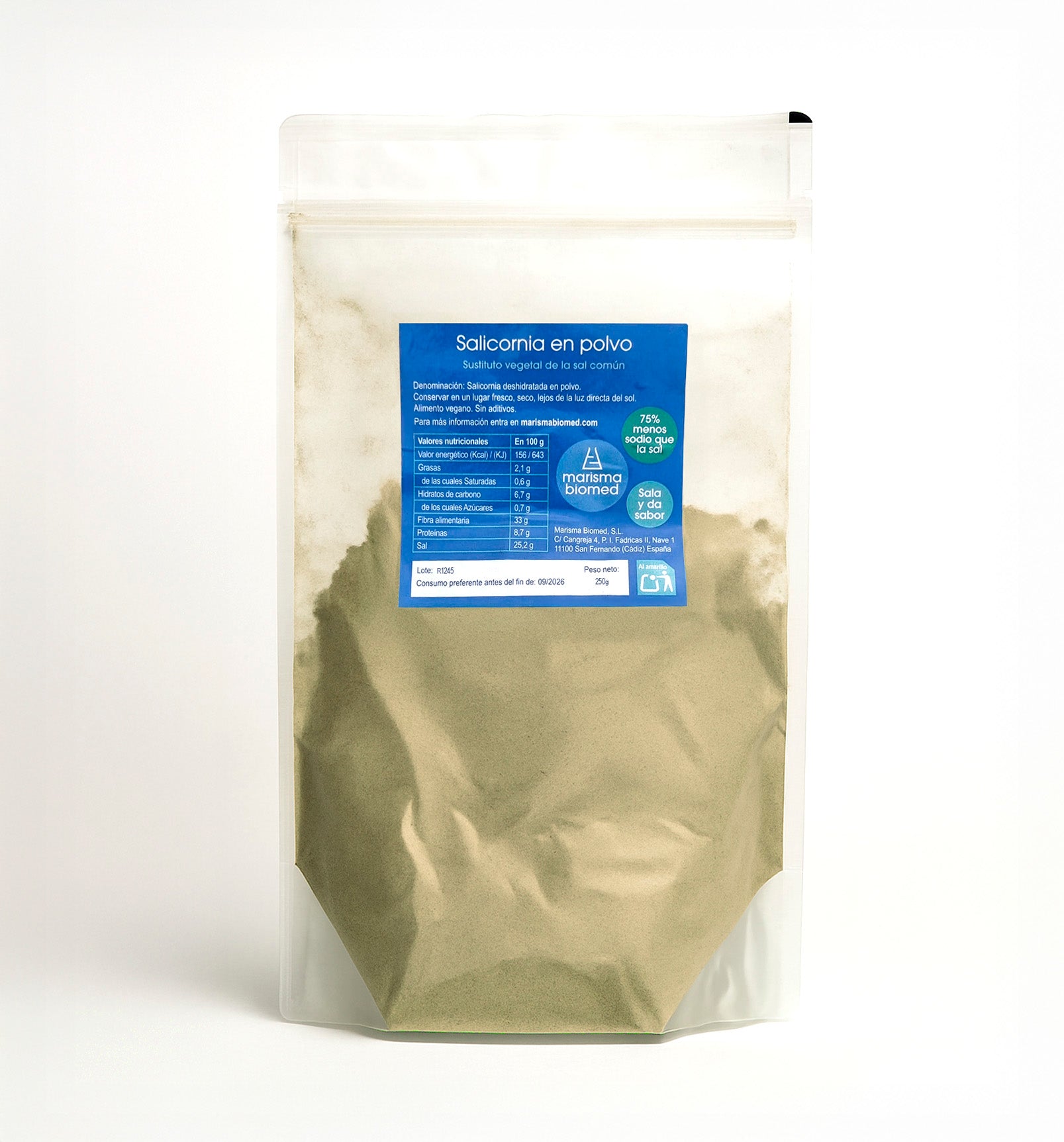 Bolsa de 250g de salicornia en polvo