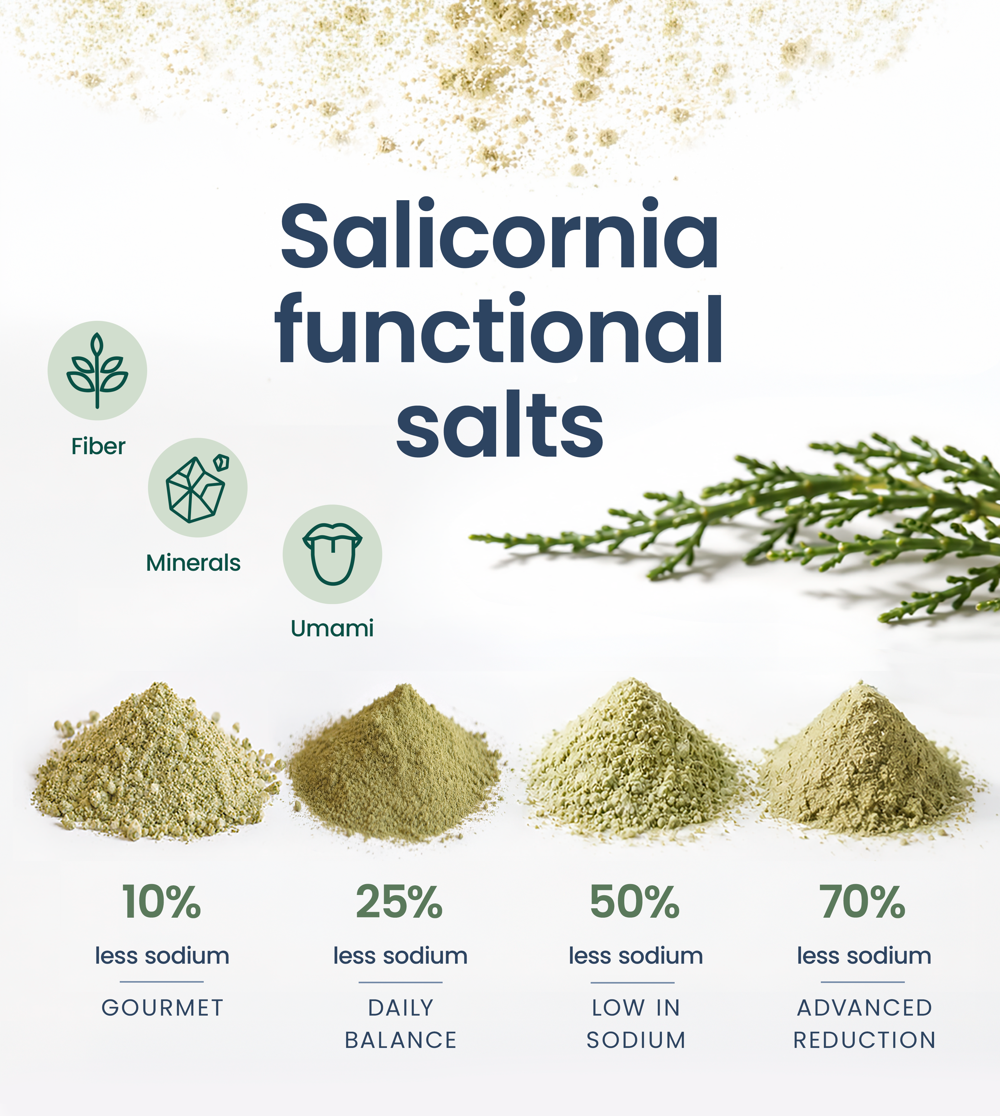 Salicornia functional salts
